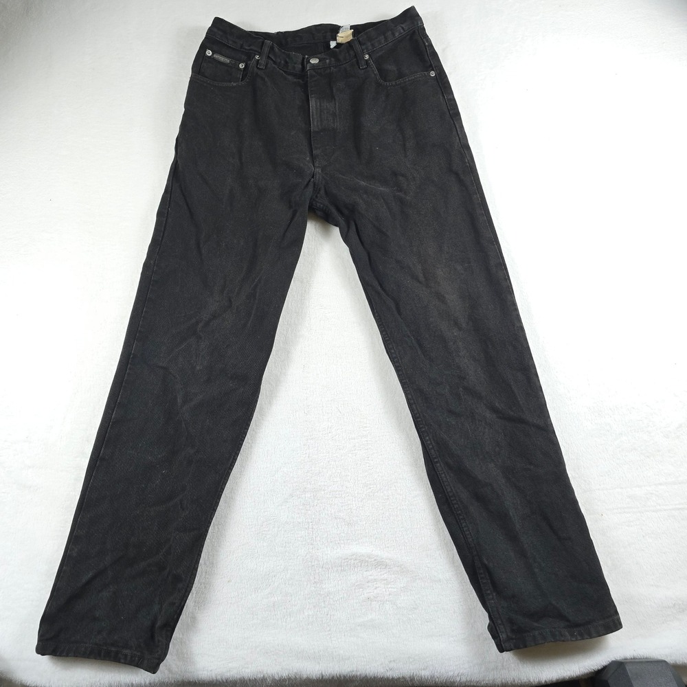 Vintage Calvin Klein Men Black Straight Leg Denim Jeans 31x32 100% Cotton Mexico